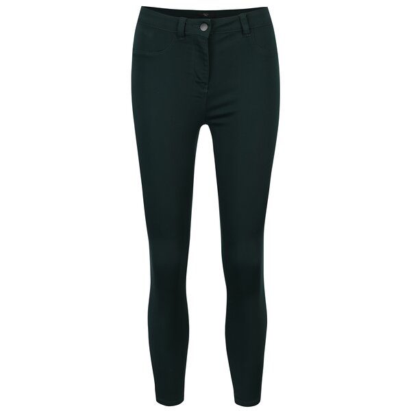 Jeggins verde inchis cu talie inalta M&Co