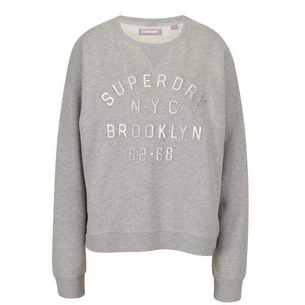 Bluza gri pentru femei - Superdry Embossed