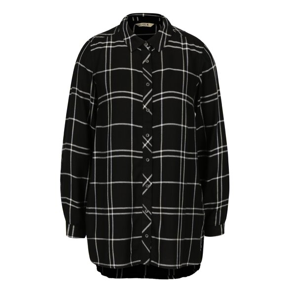 Camasa asimetrica negru&alb in carouri M&Co