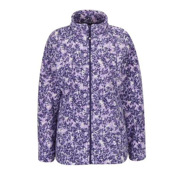 Jacheta din fleece violet&crem cu print floral M&Co