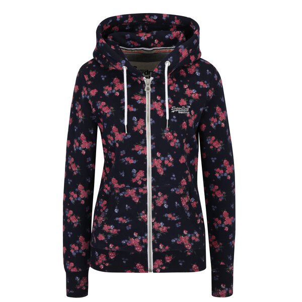 Hanorac bleumarin cu print floral si femoar pentru femei - Superdry Orange