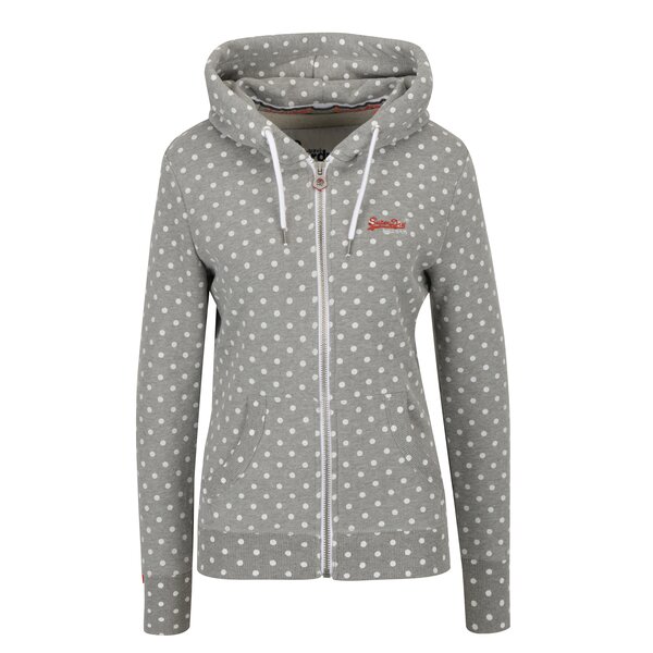 Hanorac gri cu fermoar pentru femei - Superdry Orange