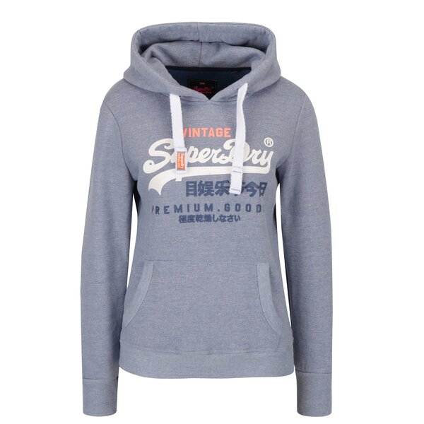 Hanorac albastru cu print pentru femei - Superdry Premium