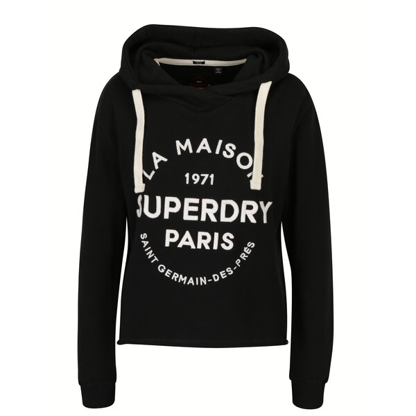 Hanorac negru cu print pentru femei - Superdry Applique