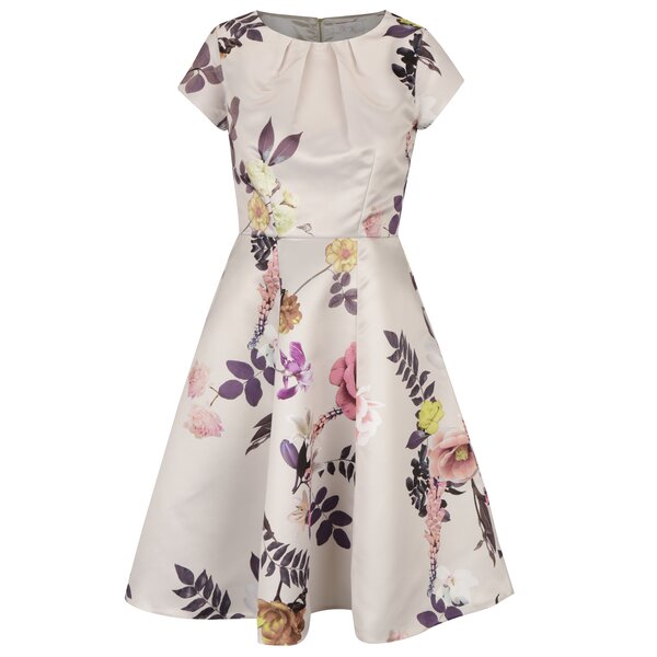 Rochie bej clos cu print floral Closet