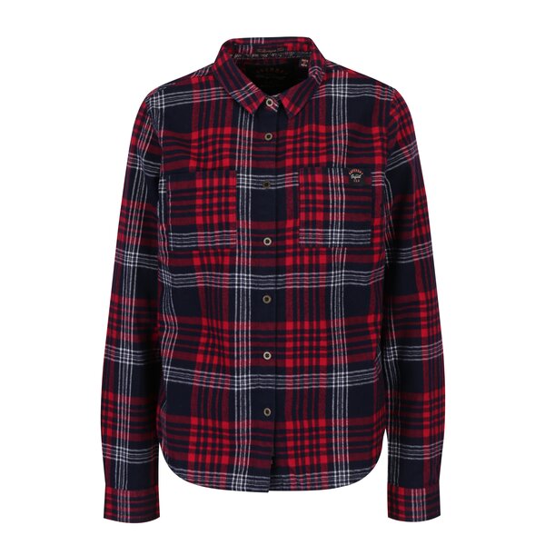 Camasa bleumarin & rosu cu print tartan pentru femei - Superdry Lumber