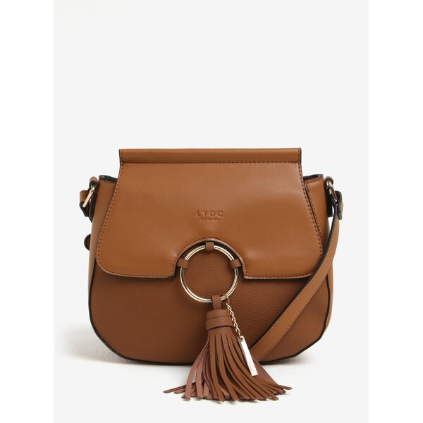 Geanta crossbody maro cu ciucure LYDC