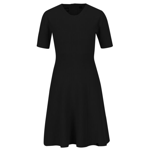 Rochie neagra in A cu maneci scurte si material elastic - Superdry Lexi
