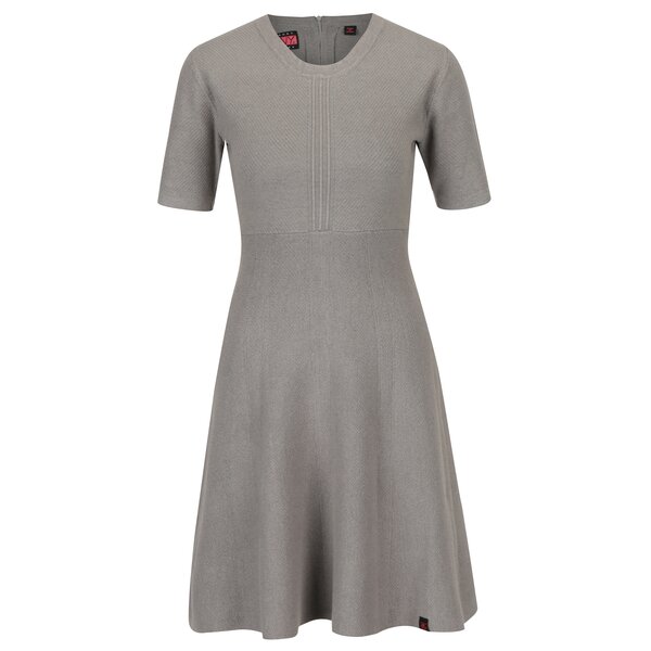Rochie gri in A cu maneci scurte si material elastic - Superdry Lexi