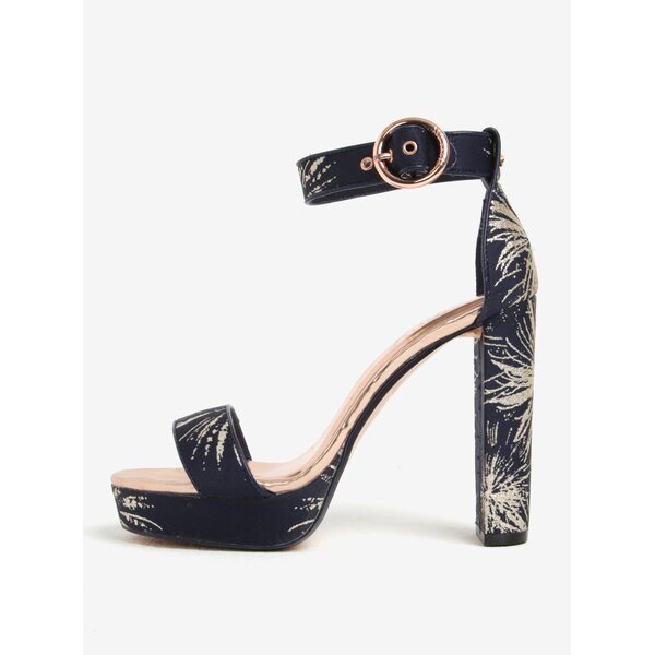 Sandale bleumarin & auriu cu platforma si toc - Ted Baker Jewll