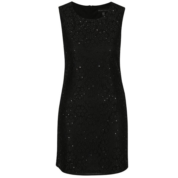 Rochie neagra fara maneci din dantela Mela London