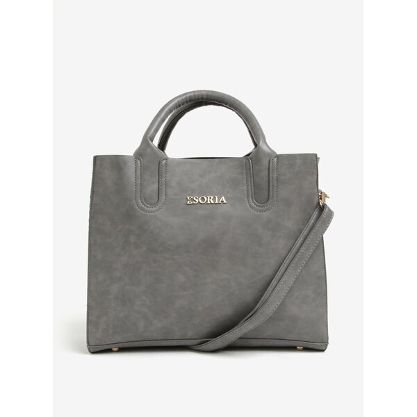 Geanta de mana/crossbody gri din piele sintetica Esoria Monda