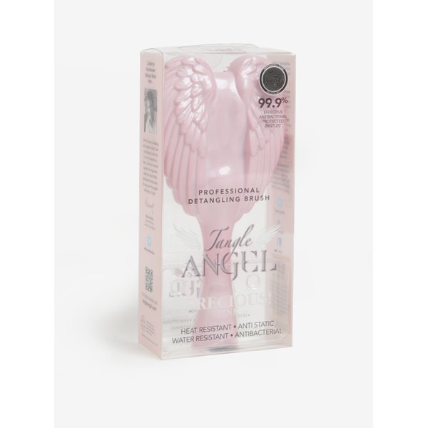 Perie de par roz deschis cu model aripi de inger - Tangle Angel