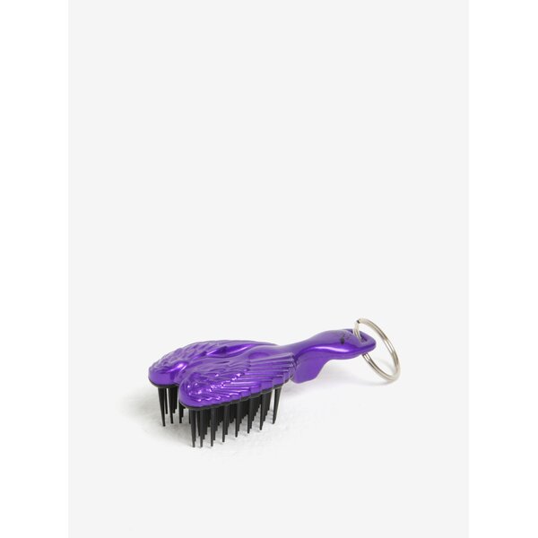 Perie violet mica de par tip breloc cu model aripi de inger - Tangle Angel Baby