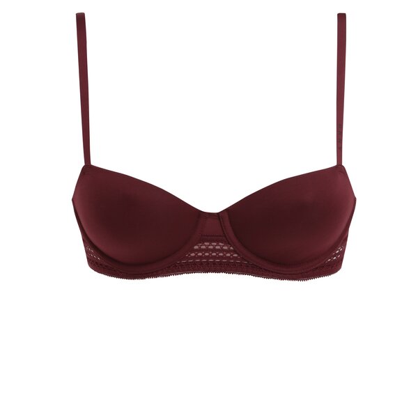 Sutien balconette rosu bordo cu dantela - DKNY