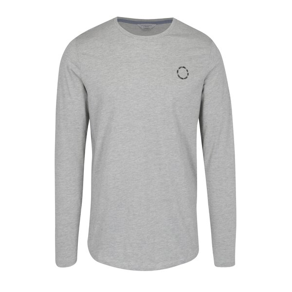 Bluza gri deschis melanj cu print logo Jack & Jones Core Mesut Tee