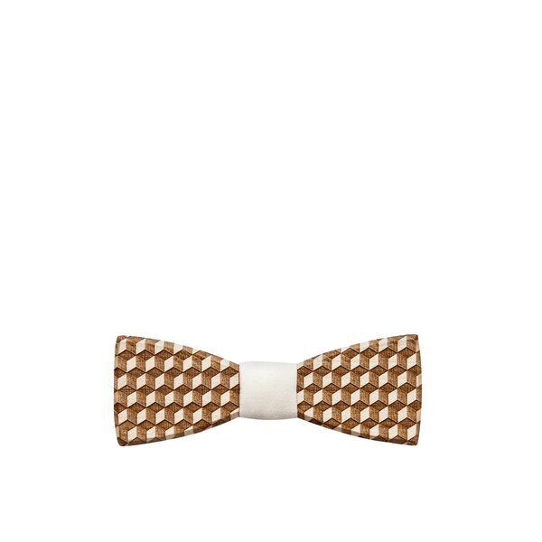 Papion din lemn cu model gravat - BeWooden Cubo