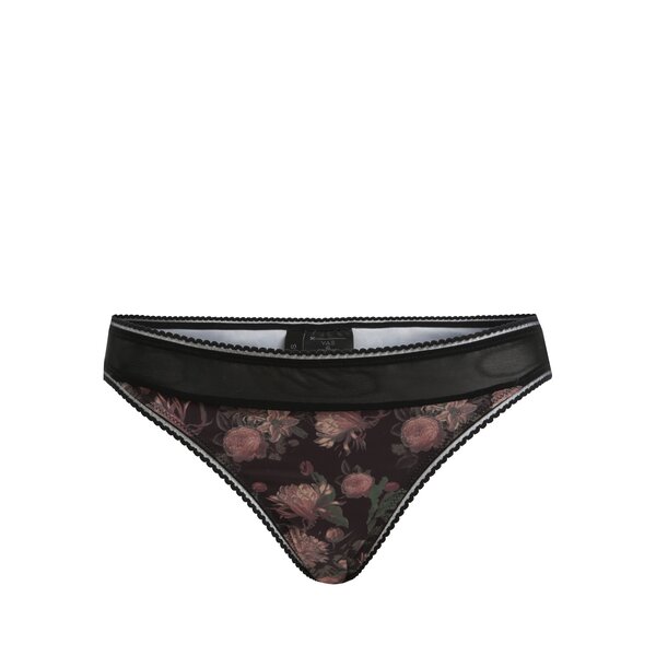 Chiloti negri cu print floral - Y.A.S Flora