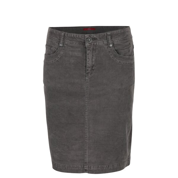 Fusta dreapta gri din denim cu aspect catifelat s.Oliver