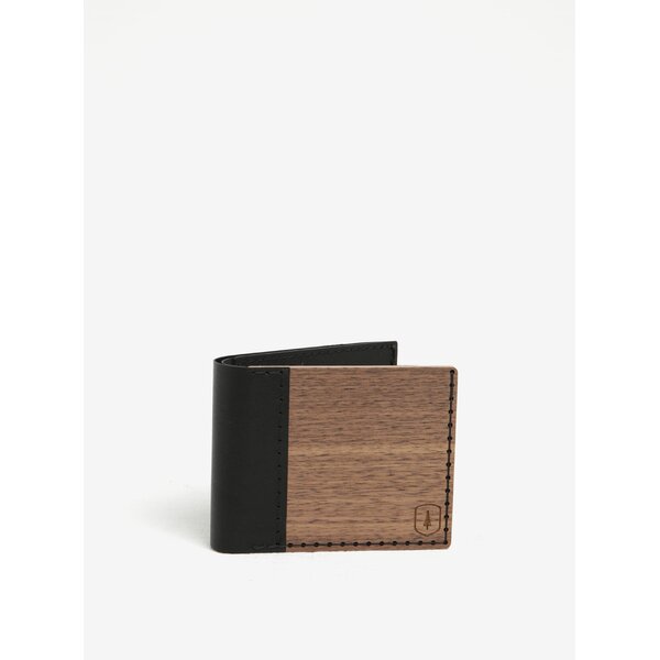 Portofel maro din lemn si piele - BeWooden Nox Virilia