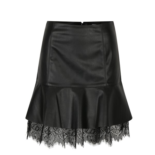 Fusta neagra cu aspect de piele si dantela - VERO MODA Lucia