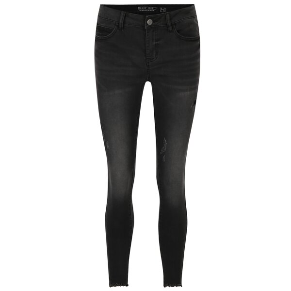 Blugi skinny gri inchis cu aspect deteriorat Noisy May Lucy