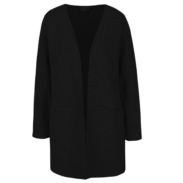 Cardigan lung negru melanj cu buzunare - VILA Nemo