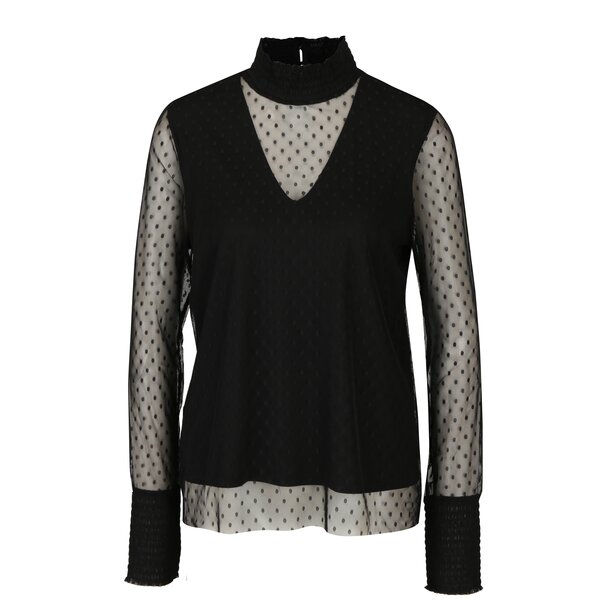 Bluza negra din plasa cu buline VERO MODA Almond
