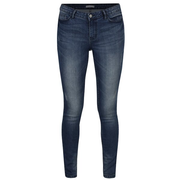 Blugi skinny albastri cu aspect deteriorat Jacqueline de Yong Skinny