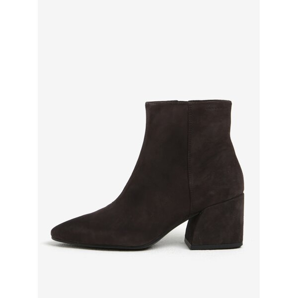Botine gri din piele intoarsa cu toc masiv - Vagabond Olivia