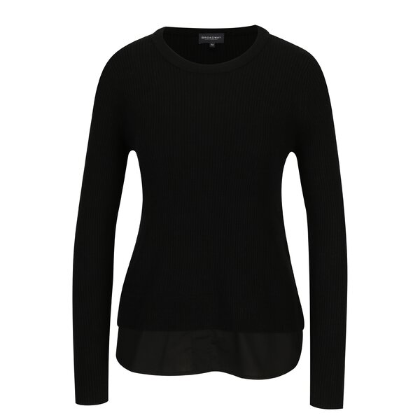 Bluza neagra cu terminatie inferioara de camasa - Broadway Natalina