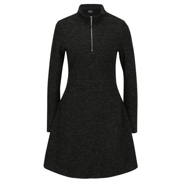 Rochie gri inchis melanj cu maneci lungi - Broadway Ormonde