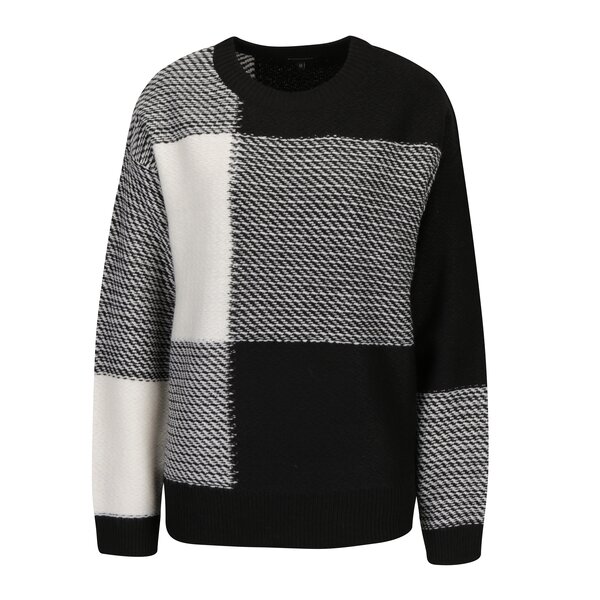 Pulover alb & negru cu model pentru femei - Broadway Neta