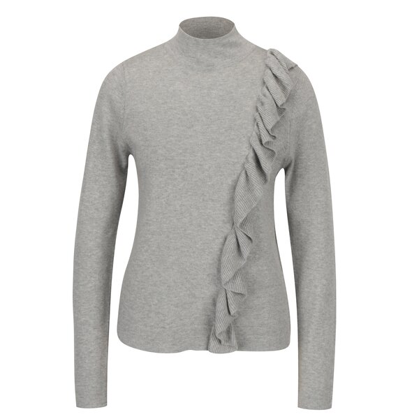 Bluza gri asimetrica cu volane - Broadway Olevia
