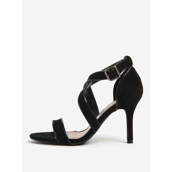Sandale negre cu toc cui si catarama Dorothy Perkins