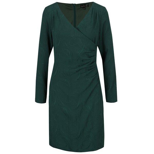 Rochie verde cu falduri asimetrice Smashed Lemon