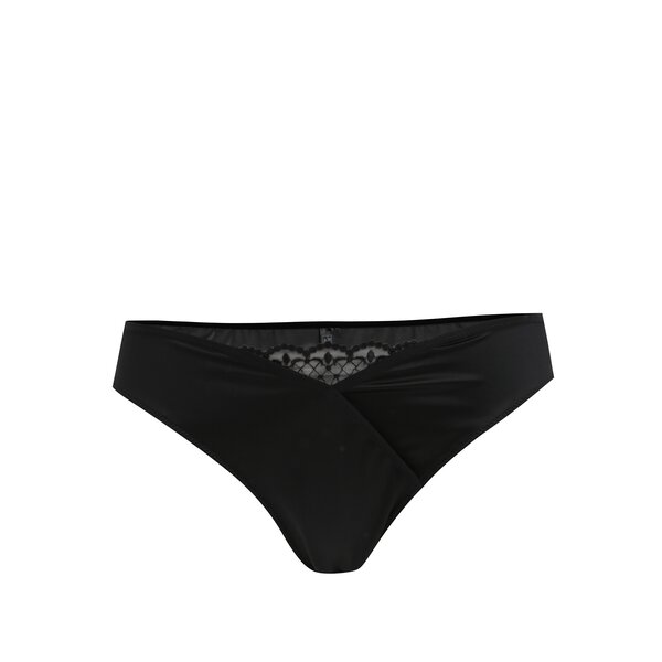 Chiloti tip brazilian negri cu dantela Wonderbra