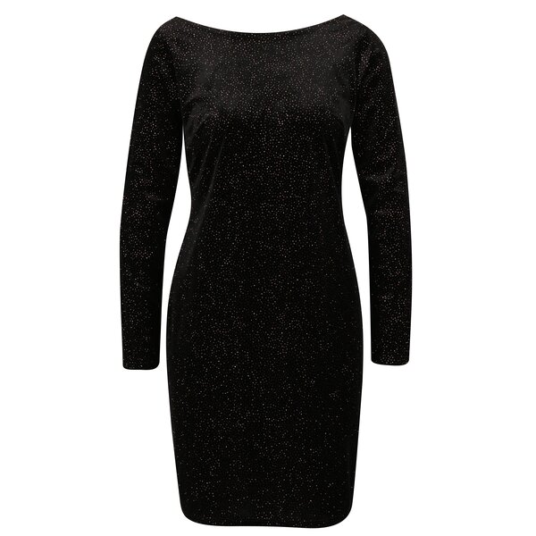 Rochie neagra de catifea cu spatele decupat Dorothy Perkins