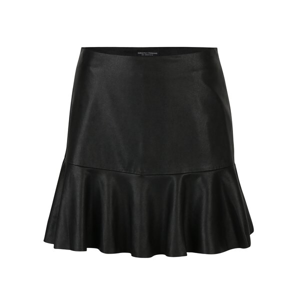 Fusta neagra cu aspect de piele si volan decorativ- Dorothy Perkins