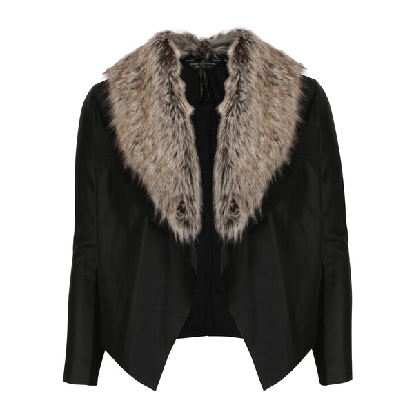 Jacheta neagra din piele sintetica Dorothy Perkins Curve