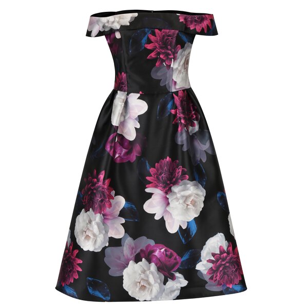 Rochie clos cu print floral si decolteu pe umeri Dorothy Perkins