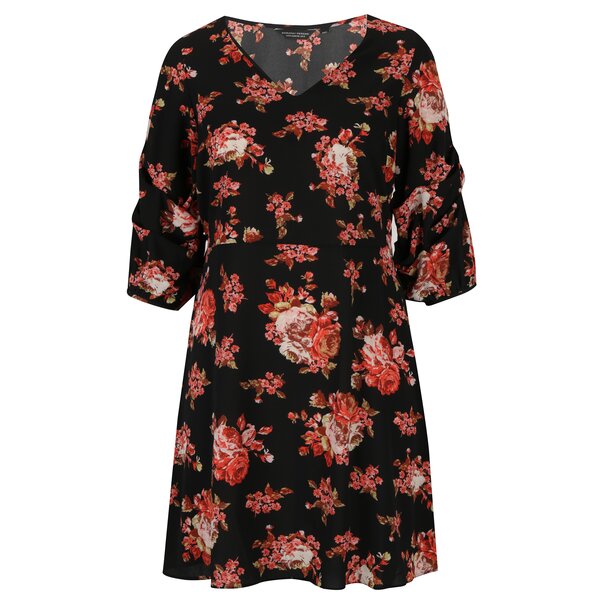 Rochie neagra cu print floral Dorothy Perkins Curve
