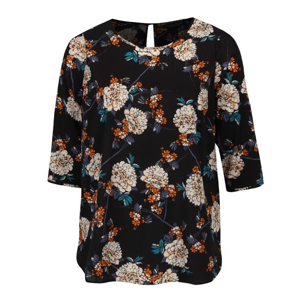 Bluza bleumarin lejera cu print floral Dorothy Perkins Curve