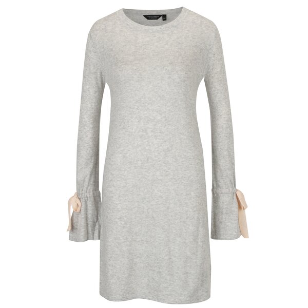 Rochie gri melanj cu funde la maneci Dorothy Perkins