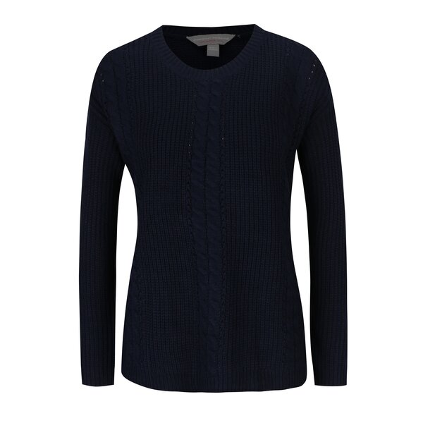 Pulover bleumarin cu model torsada Dorothy Perkins Petite