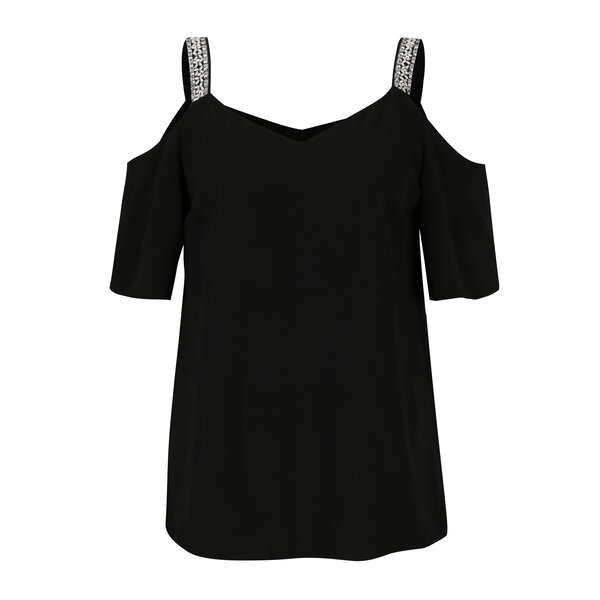 Bluza neagra cu bretele si margele Dorothy Perkins
