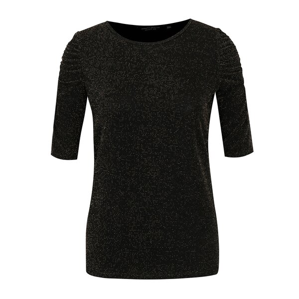 Bluza neagra cu irizatii aurii si maneci midi - Dorothy Perkins