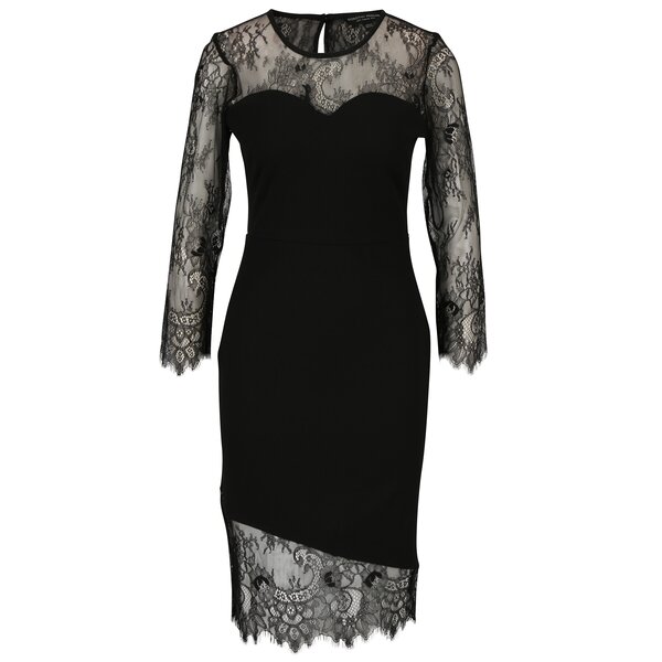 Rochie neagra asimetica din dantela Dorothy Perkins