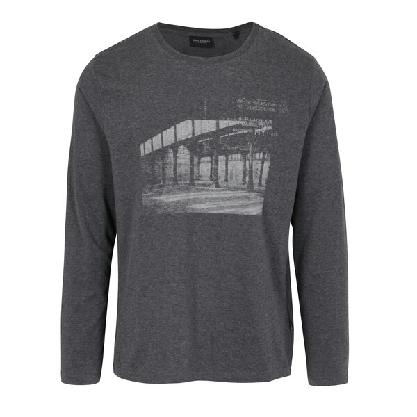 Bluza gri cu print peisaj urban Broadway Savage