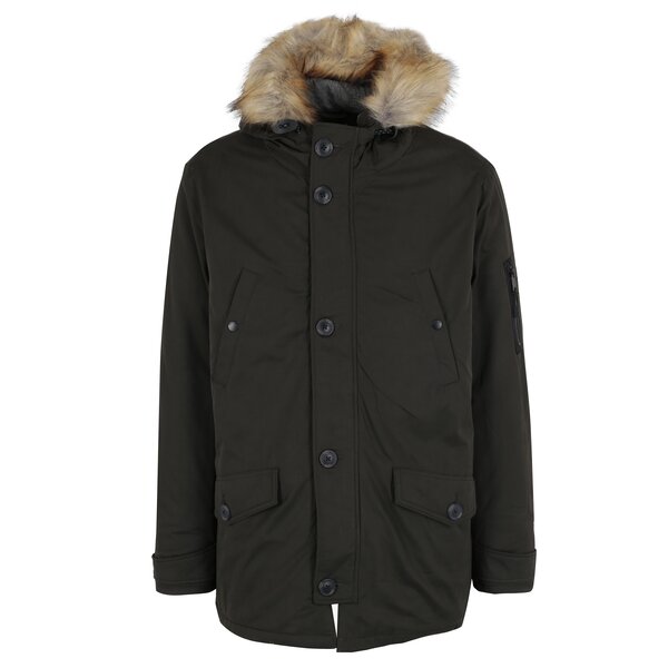 Geaca parka verde barbateasca de iarna Burton Menswear London